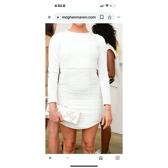 NWT Tibi Matron Quilted Panel Dress Ivory / Blush Sz 2 - Picture 3 of 5
